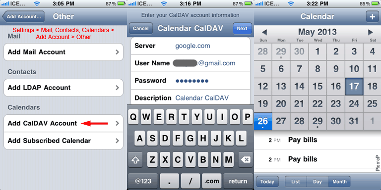 sync gmail calendar with outlook web app