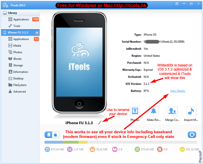 iTools is also great to do this: [Tutorial] Backup Apps & Data BEFORE Upgrading iOS Firmware WD 6 3.1.3 4.1 4.2.1